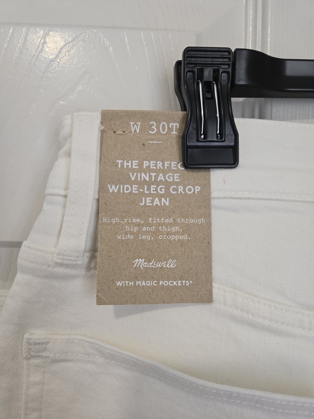 Madewell Perfect Vintage Wide-Leg Crop Jeans in Cream